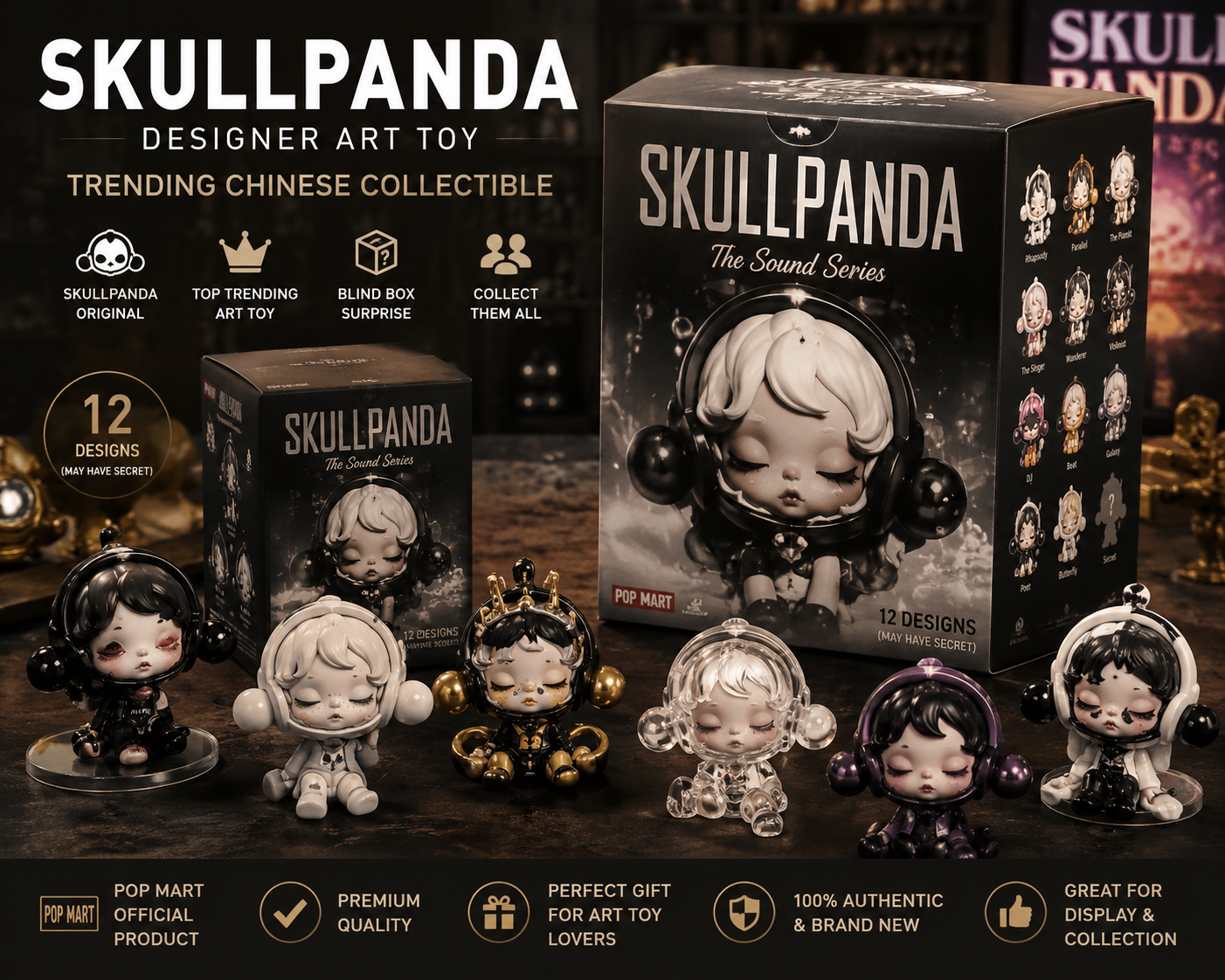 Chinese Designer Blind Box Collectible 潮玩盲盒 Skullpanda Series
