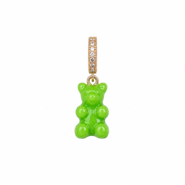 WySeed Lucky Gummy Bear Charm Pendant — Sparkling Pavé Rhinestone Bail